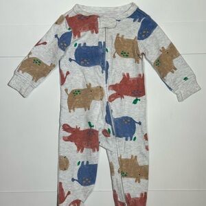 Carter's Baby Multicolor Animal Print 2-Way Zip Footie Size 12M